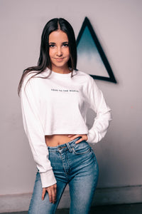 ZL Ladies Love To The World Cropped Crew - Heart Design